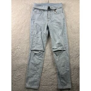 ATELIER Womens‎ High Rise Flip over Waist Straight Leg Open Knee Jeans 26x29